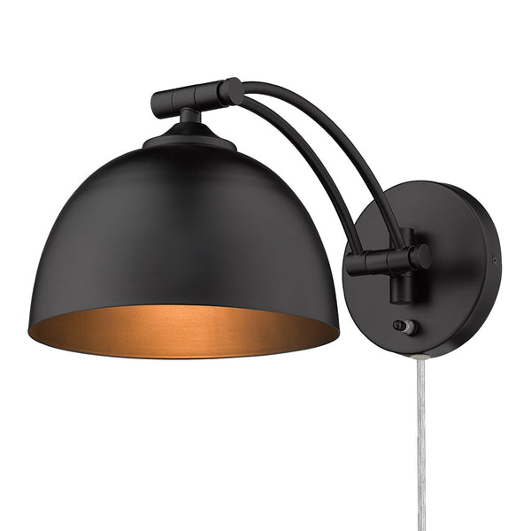Golden - 3688-A1W BLK-BLK - One Light Wall Sconce - Rey BLK - Matte Black from Lighting & Bulbs Unlimited in Charlotte, NC