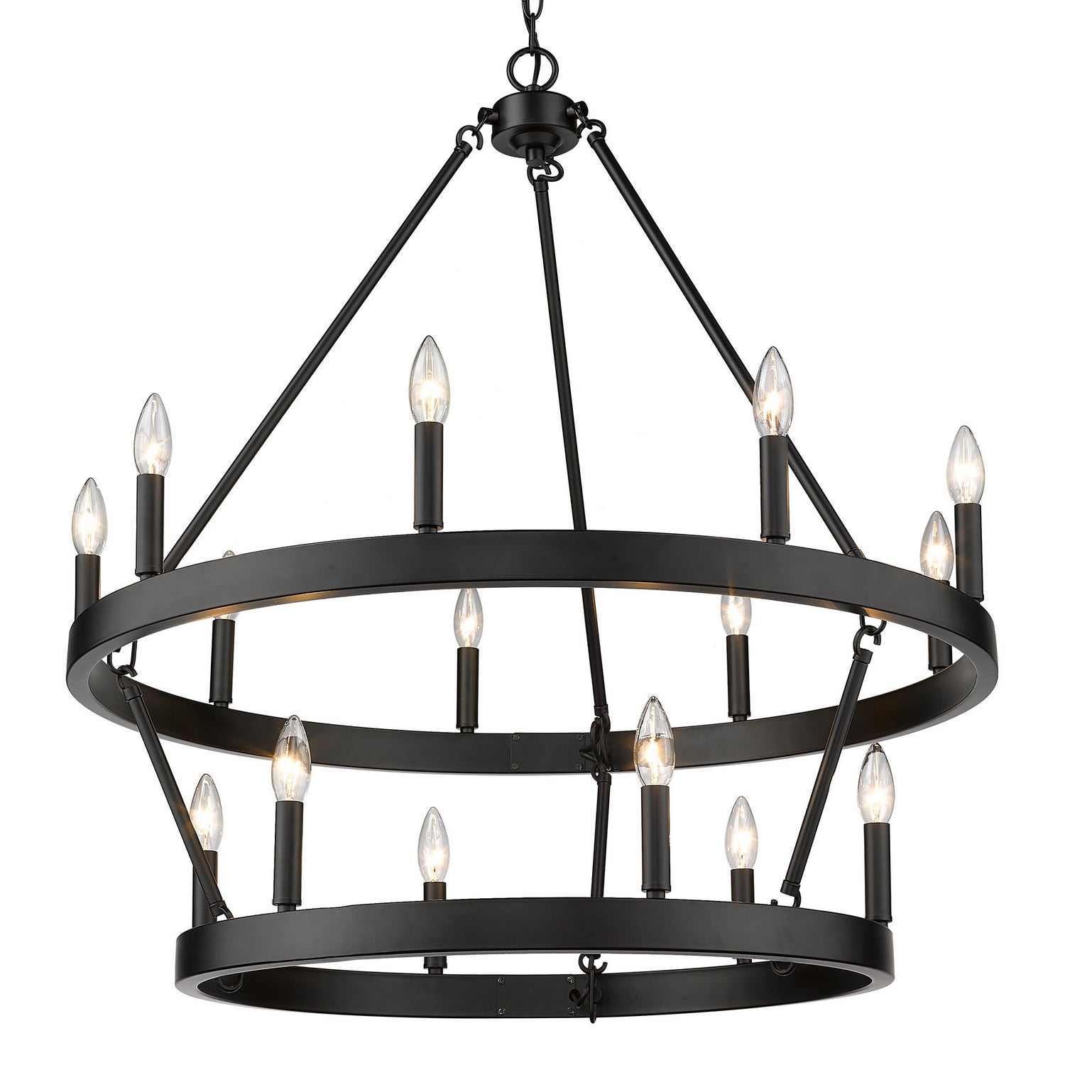 Golden - 1017-96 BLK - 15 Light Chandelier - Alastair - Matte Black from Lighting & Bulbs Unlimited in Charlotte, NC