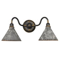 Two Light Bath Vanity from the Jasper Collection in Antique Black Iron Finish by Golden