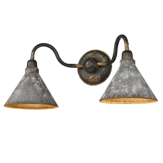 Golden - 0877-BA2 ABI-GV - Two Light Bath Vanity - Jasper - Antique Black Iron from Lighting & Bulbs Unlimited in Charlotte, NC