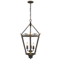 Three Light Pendant from the Matilda Collection in Antique Black Iron Finish by Golden