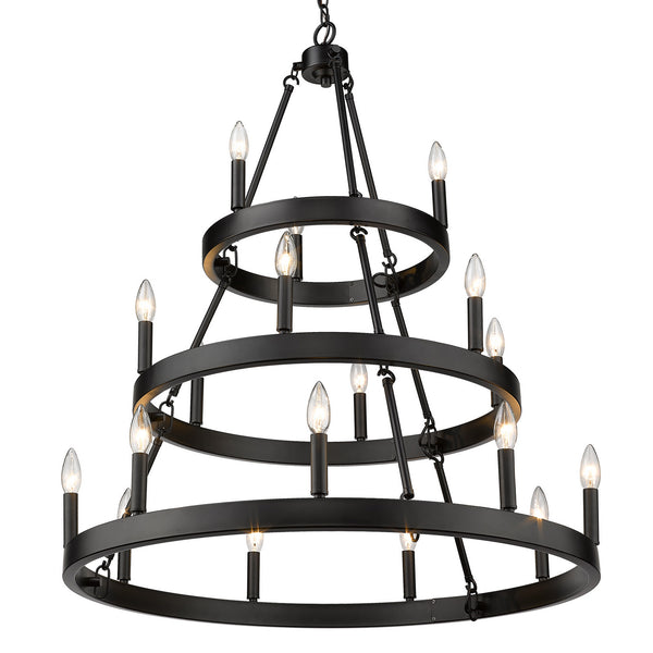 18 Light Chandelier from the Alastair Collection in Matte Black Finish by Golden