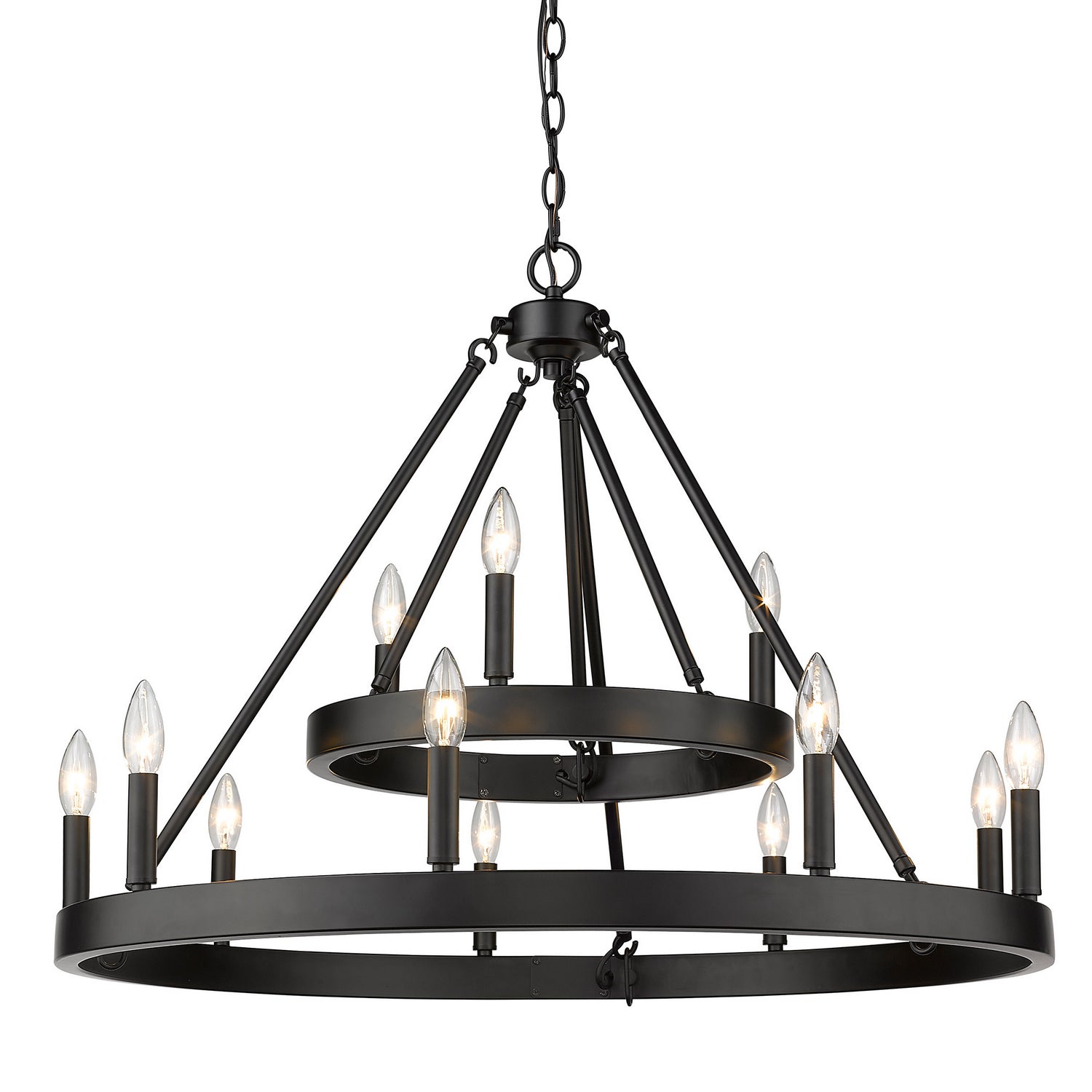 Golden - 1017-39 BLK - 12 Light Chandelier - Alastair - Matte Black from Lighting & Bulbs Unlimited in Charlotte, NC