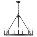 Nine Light Chandelier from the Alastair Collection in Matte Black Finish by Golden