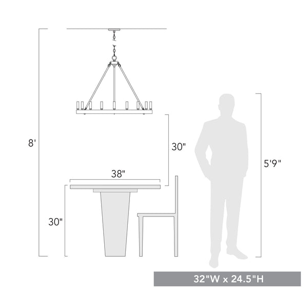 Nine Light Chandelier from the Alastair Collection in Matte Black Finish by Golden