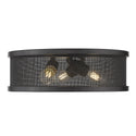 Three Light Flush Mount from the Channing BLK Collection in Matte Black Finish by Golden