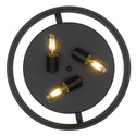 Three Light Flush Mount from the Channing BLK Collection in Matte Black Finish by Golden