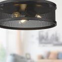 Three Light Flush Mount from the Channing BLK Collection in Matte Black Finish by Golden
