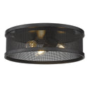 Golden - 3168-FM15 BLK-BLK - Three Light Flush Mount - Channing BLK - Matte Black from Lighting & Bulbs Unlimited in Charlotte, NC