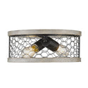 Two Light Flush Mount from the Bailey Collection in Matte Black Finish by Golden