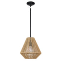 One Light Pendant from the Valentina Collection in Matte Black Finish by Golden