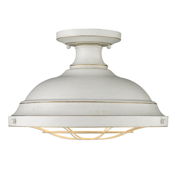 Two Light Semi-Flush Mount from the Bartlett FW Collection in French White Finish by Golden