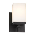 One Light Wall Sconce from the Maddox BLK Collection in Matte Black Finish by Golden