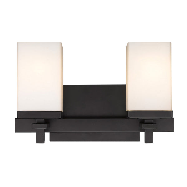 Two Light Bath Vanity from the Maddox BLK Collection in Matte Black Finish by Golden