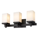 Three Light Bath Vanity from the Maddox BLK Collection in Matte Black Finish by Golden