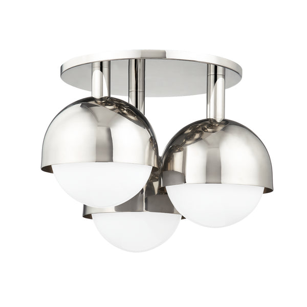 Hudson Valley - 1203-PN - Three Light Semi Flush Mount - Foster - Polished Nickel from Lighting & Bulbs Unlimited in Charlotte, NC