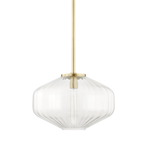 Hudson Valley - 1518-AGB - One Light Pendant - Bennett - Aged Brass from Lighting & Bulbs Unlimited in Charlotte, NC