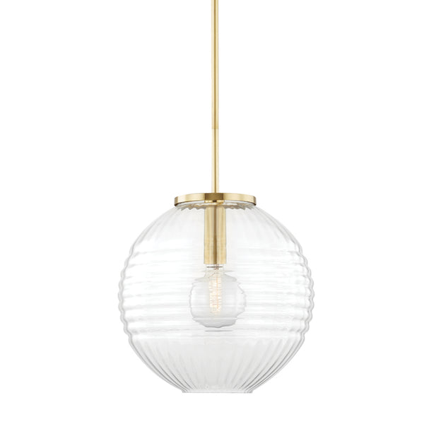 Hudson Valley - 2717-AGB - One Light Pendant - Bay Ridge - Aged Brass from Lighting & Bulbs Unlimited in Charlotte, NC