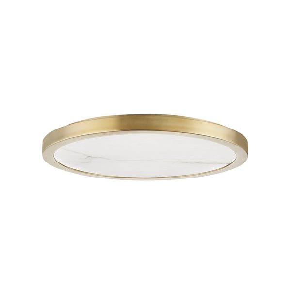 Hudson Valley - 4318-AGB - LED Flush Mount - Woodhaven - Aged Brass from Lighting & Bulbs Unlimited in Charlotte, NC