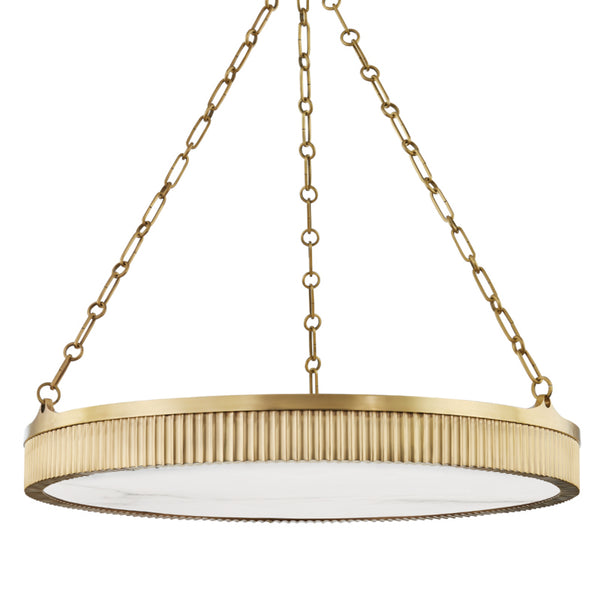 Hudson Valley - 532-AGB - Eight Light Pendant - Lynden - Aged Brass from Lighting & Bulbs Unlimited in Charlotte, NC