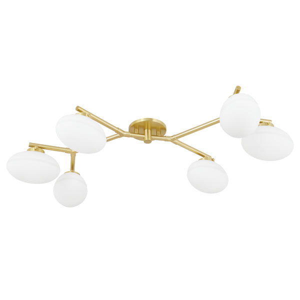 Hudson Valley - 5541-AGB - Six Light Semi Flush Mount - Wagner - Aged Brass from Lighting & Bulbs Unlimited in Charlotte, NC