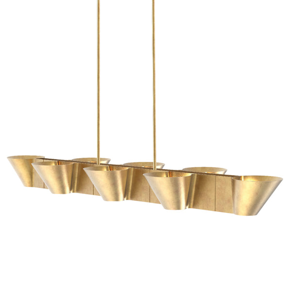 Hudson Valley - 5652-VGL - Eight Light Island Pendant - Reeve - Vintage Gold Leaf from Lighting & Bulbs Unlimited in Charlotte, NC