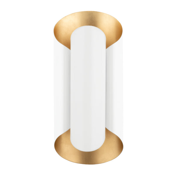 Hudson Valley - 8500-GL/WH - Two Light Wall Sconce - Banks - Gold Leaf/White from Lighting & Bulbs Unlimited in Charlotte, NC