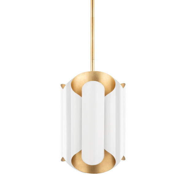 Hudson Valley - 8513-GL/WH - Six Light Pendant - Banks - Gold Leaf/White from Lighting & Bulbs Unlimited in Charlotte, NC