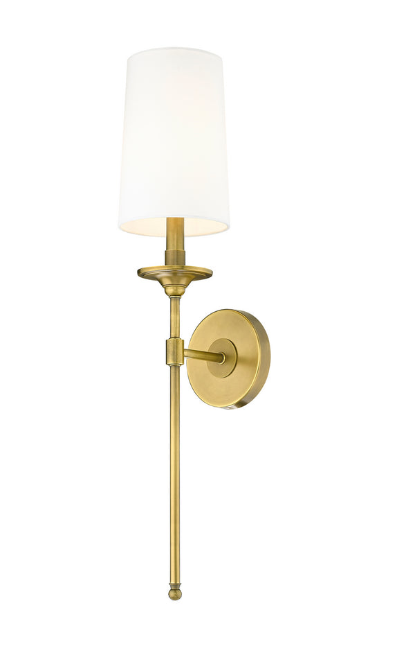 Z-Lite - 807-1S-RB-WH - One Light Wall Sconce - Emily - Rubbed Brass from Lighting & Bulbs Unlimited in Charlotte, NC