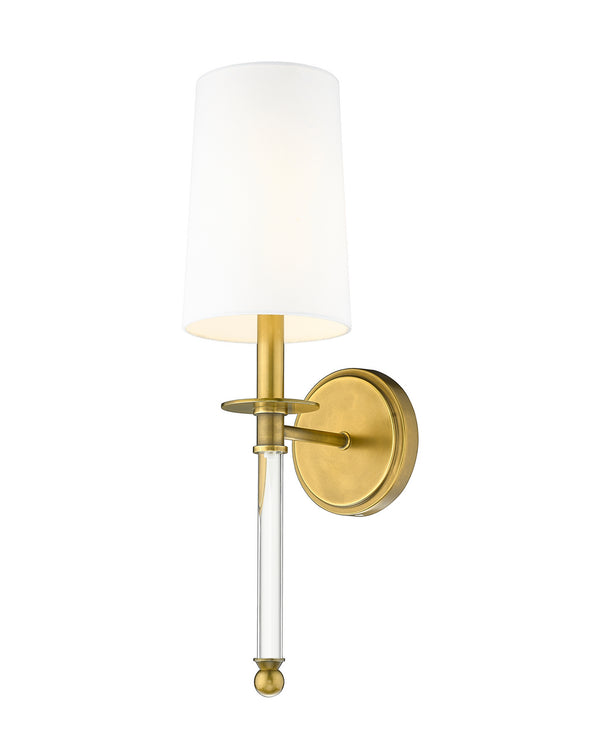 Z-Lite - 808-1S-RB-WH - One Light Wall Sconce - Mila - Rubbed Brass from Lighting & Bulbs Unlimited in Charlotte, NC