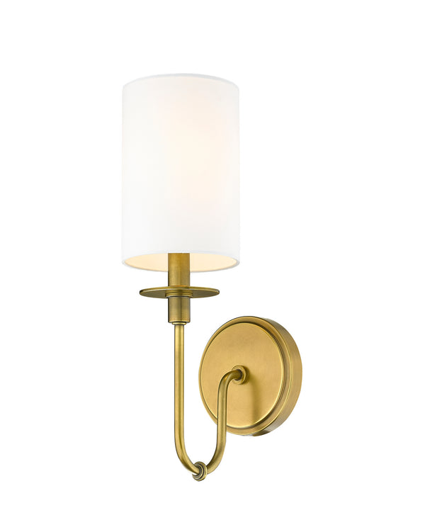 Z-Lite - 809-1S-RB-WH - One Light Wall Sconce - Ella - Rubbed Brass from Lighting & Bulbs Unlimited in Charlotte, NC