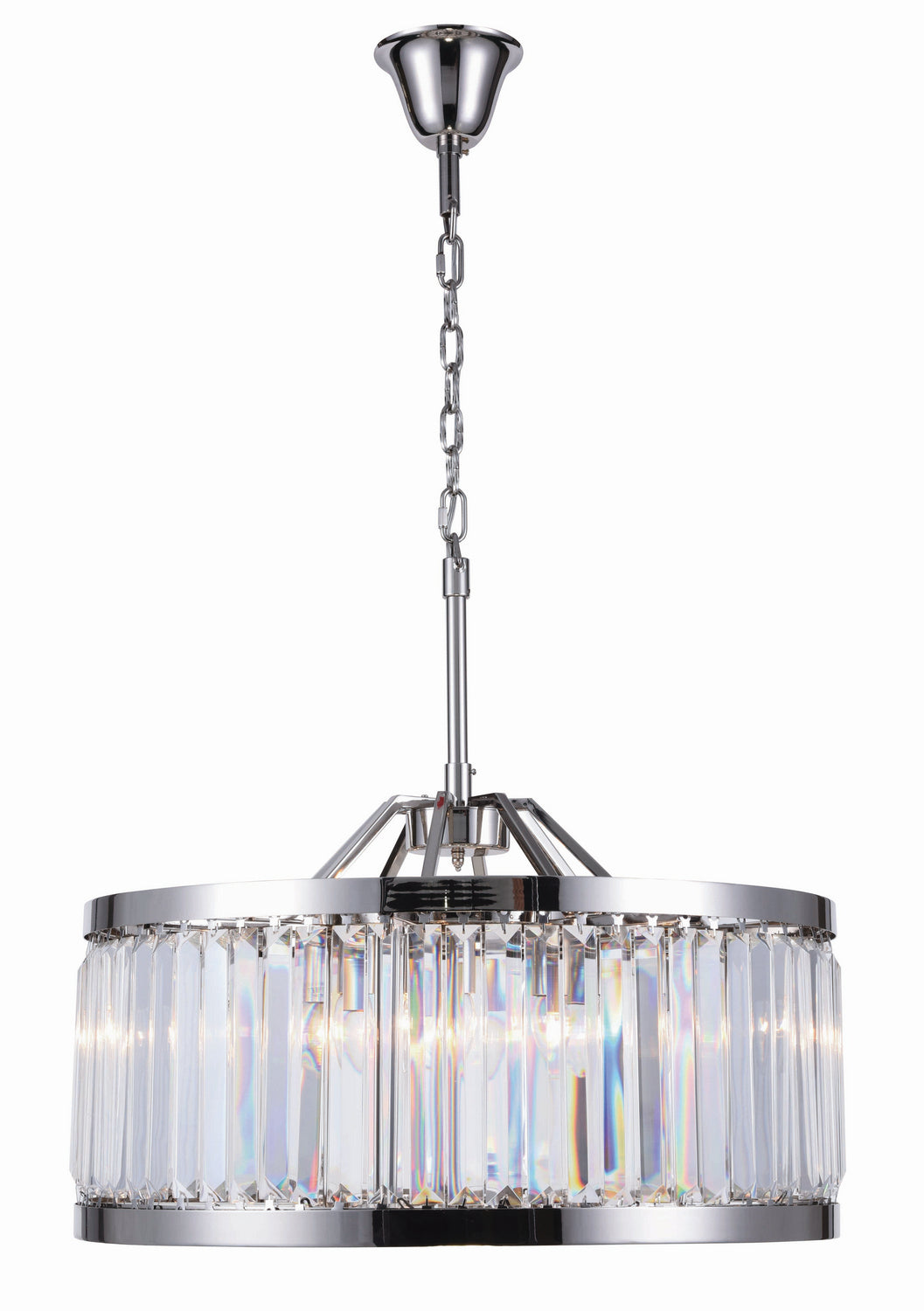 Elegant Lighting - 1233D28PN/RC - Eight Light Chandelier - Chelsea - Polished Nickel from Lighting & Bulbs Unlimited in Charlotte, NC