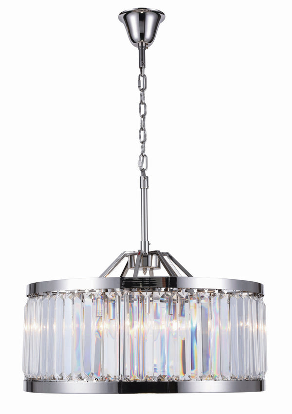 Elegant Lighting - 1233D28PN/RC - Eight Light Chandelier - Chelsea - Polished Nickel from Lighting & Bulbs Unlimited in Charlotte, NC
