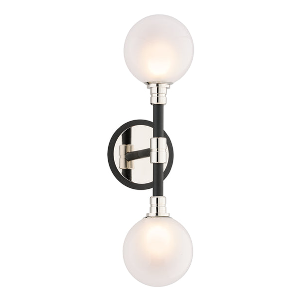Troy Lighting - B4822-TBK/PN - Two Light Wall Sconce - Andromeda - Carbide Blk & Pol Nickel from Lighting & Bulbs Unlimited in Charlotte, NC