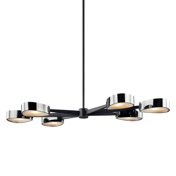 Troy Lighting - F7336 - Six Light Linear Pendant - Allisio - Carbide Black And Black Chrome from Lighting & Bulbs Unlimited in Charlotte, NC