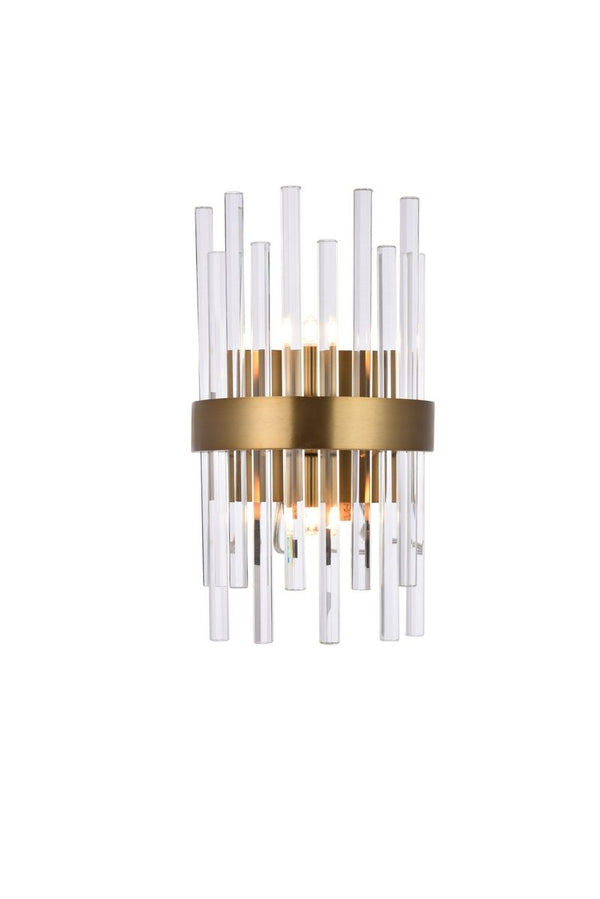 Elegant Lighting - 3000W8G - Two Light Wall Sconce - Dallas - Gold & Clear from Lighting & Bulbs Unlimited in Charlotte, NC