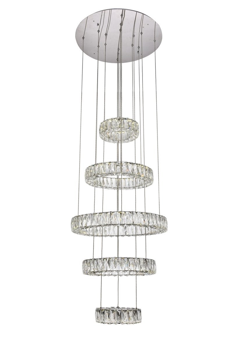 Elegant Lighting - 3503G5LC - LED Chandelier - Monroe - Chrome from Lighting & Bulbs Unlimited in Charlotte, NC