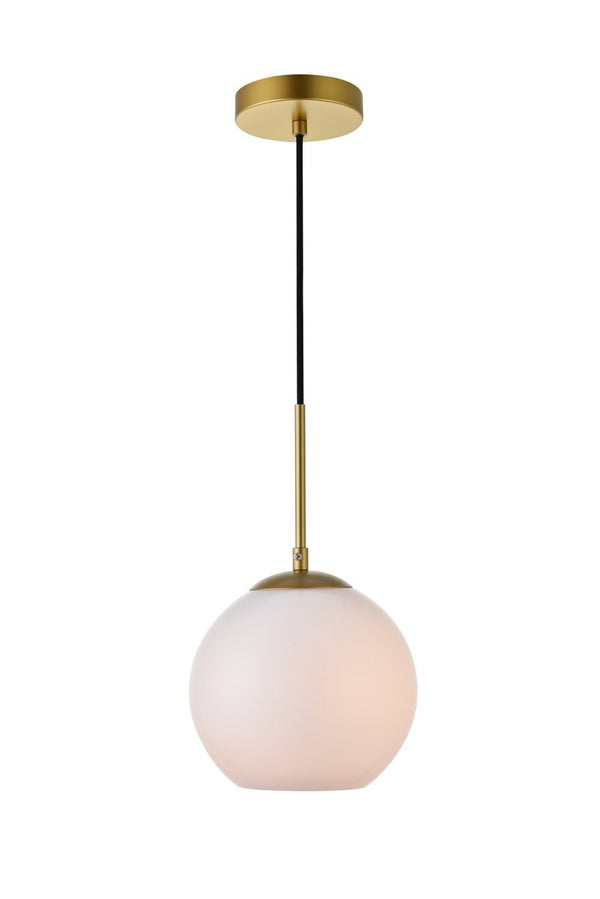 Elegant Lighting - LD2207BR - One Light Pendant - BAXTER - Brass And Frosted White from Lighting & Bulbs Unlimited in Charlotte, NC