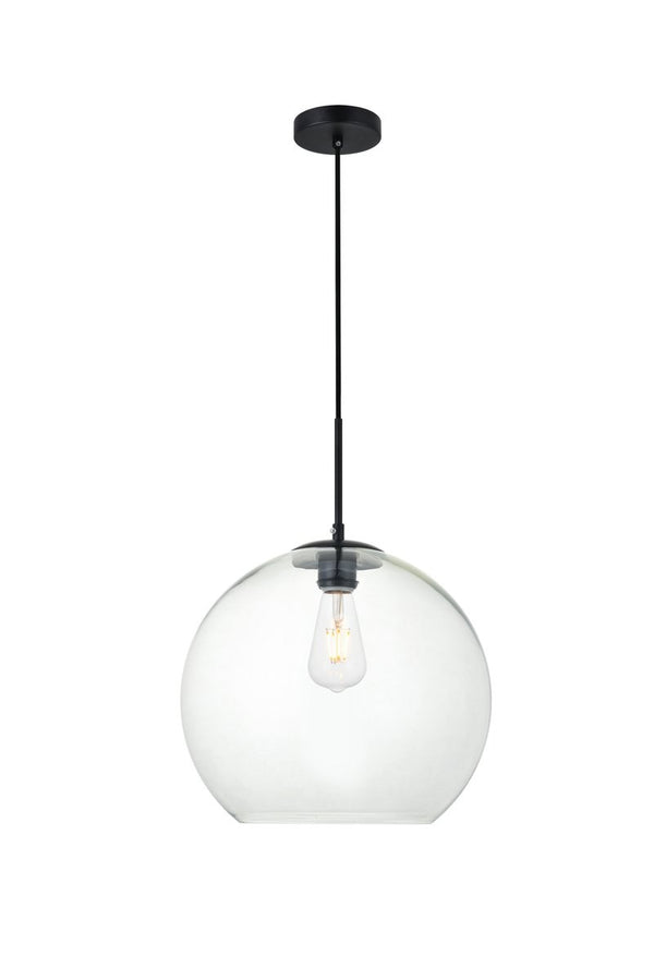 Elegant Lighting - LD2216BK - One Light Pendant - BAXTER - Black And Clear from Lighting & Bulbs Unlimited in Charlotte, NC