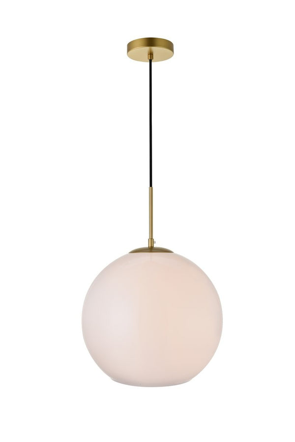 Elegant Lighting - LD2217BR - One Light Pendant - BAXTER - Brass And Frosted White from Lighting & Bulbs Unlimited in Charlotte, NC