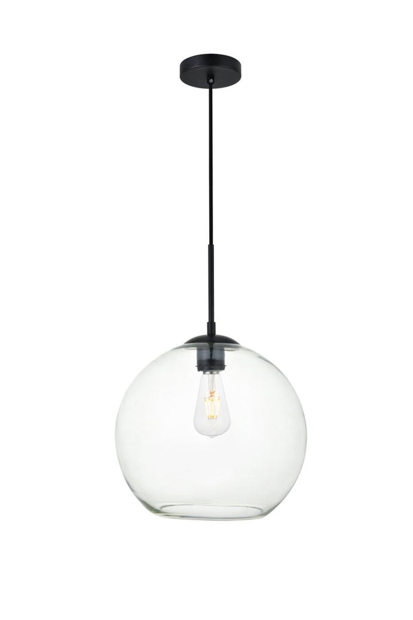 Elegant Lighting - LD2224BK - One Light Pendant - BAXTER - Black And Clear from Lighting & Bulbs Unlimited in Charlotte, NC