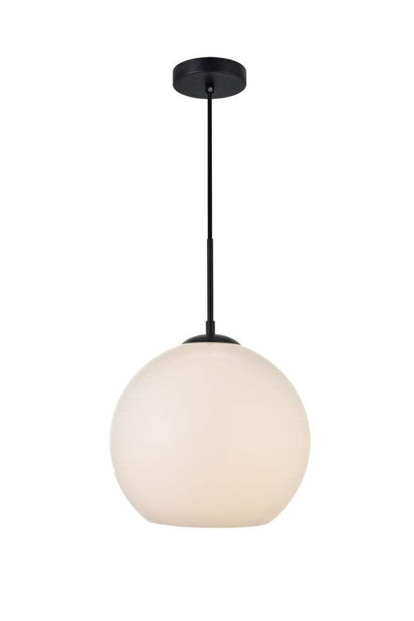Elegant Lighting - LD2225BK - One Light Pendant - BAXTER - Black And Frosted White from Lighting & Bulbs Unlimited in Charlotte, NC