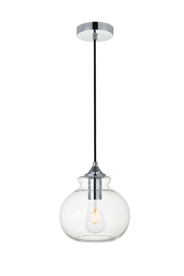 Elegant Lighting - LD2246BK - One Light Pendant - DESTRY - Black And Clear from Lighting & Bulbs Unlimited in Charlotte, NC