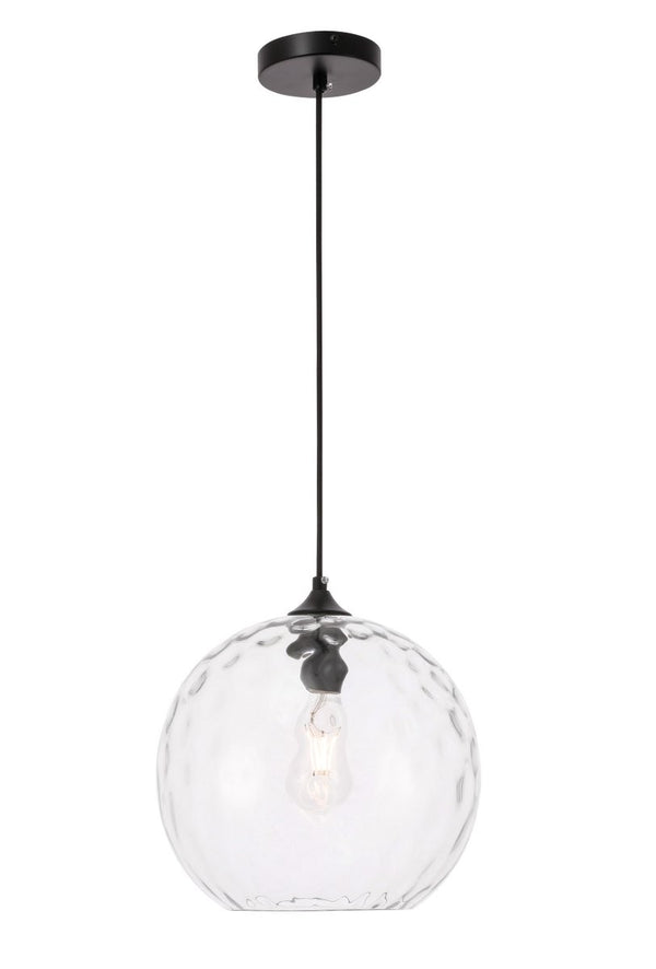 Elegant Lighting - LD2283 - One Light Pendant - Gibson - Black And Clear Glass from Lighting & Bulbs Unlimited in Charlotte, NC