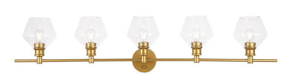 Elegant Lighting - LD2324BR - Five Light Wall Sconce - Gene - Brass And Clear Glass from Lighting & Bulbs Unlimited in Charlotte, NC