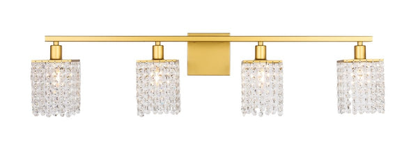 Elegant Lighting - LD7012BR - Four Light Wall Sconce - Phineas - Brass And Clear Crystals from Lighting & Bulbs Unlimited in Charlotte, NC