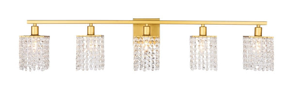 Elegant Lighting - LD7014BR - Five Light Wall Sconce - Phineas - Brass And Clear Crystals from Lighting & Bulbs Unlimited in Charlotte, NC