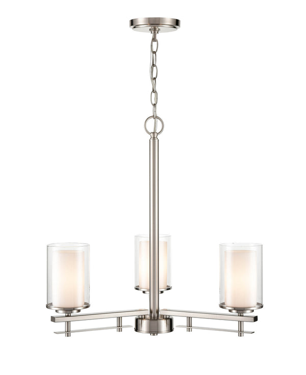 Millennium - 5513-BN - Three Light Chandelier - Huderson - Brushed Nickel from Lighting & Bulbs Unlimited in Charlotte, NC