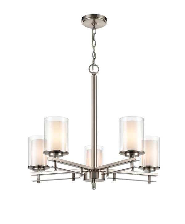 Millennium - 5515-BN - Five Light Chandelier - Huderson - Brushed Nickel from Lighting & Bulbs Unlimited in Charlotte, NC