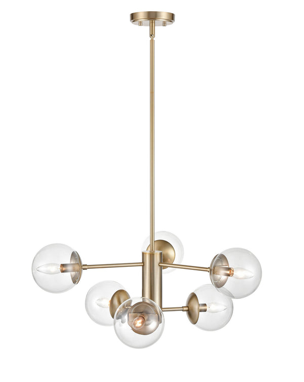 Millennium - 8156-MG - Six Light Chandelier - Avell - Modern Gold from Lighting & Bulbs Unlimited in Charlotte, NC